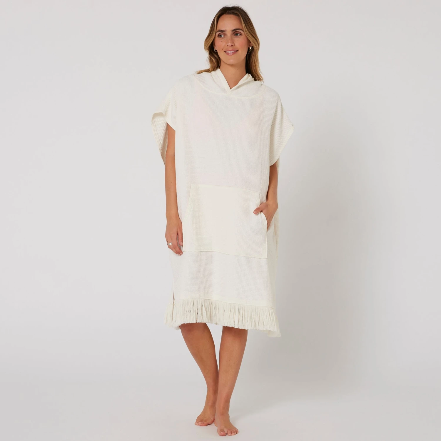 Ladies Waffle Poncho