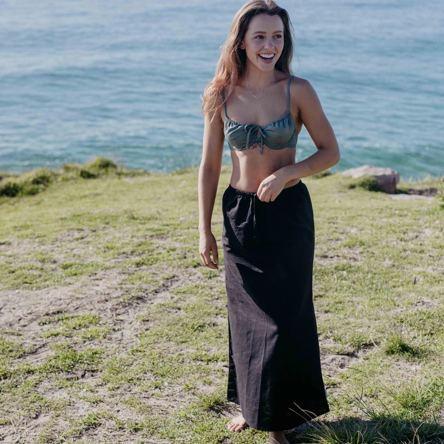 Rose Linen Maxi Skirt - Image 2