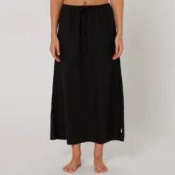 Rose Linen Maxi Skirt