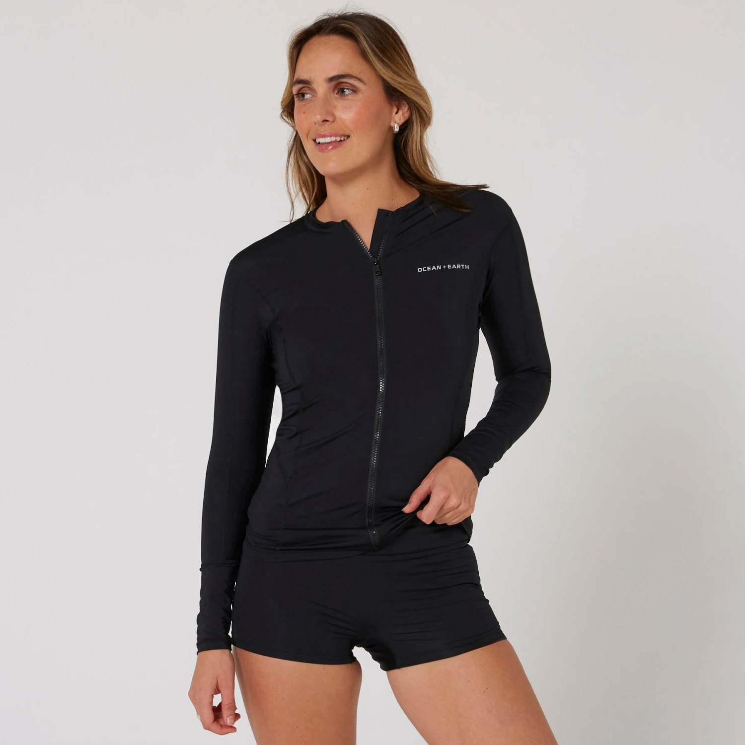 Ladies Oceana Long Sleeve Front Zip Lycra Vest