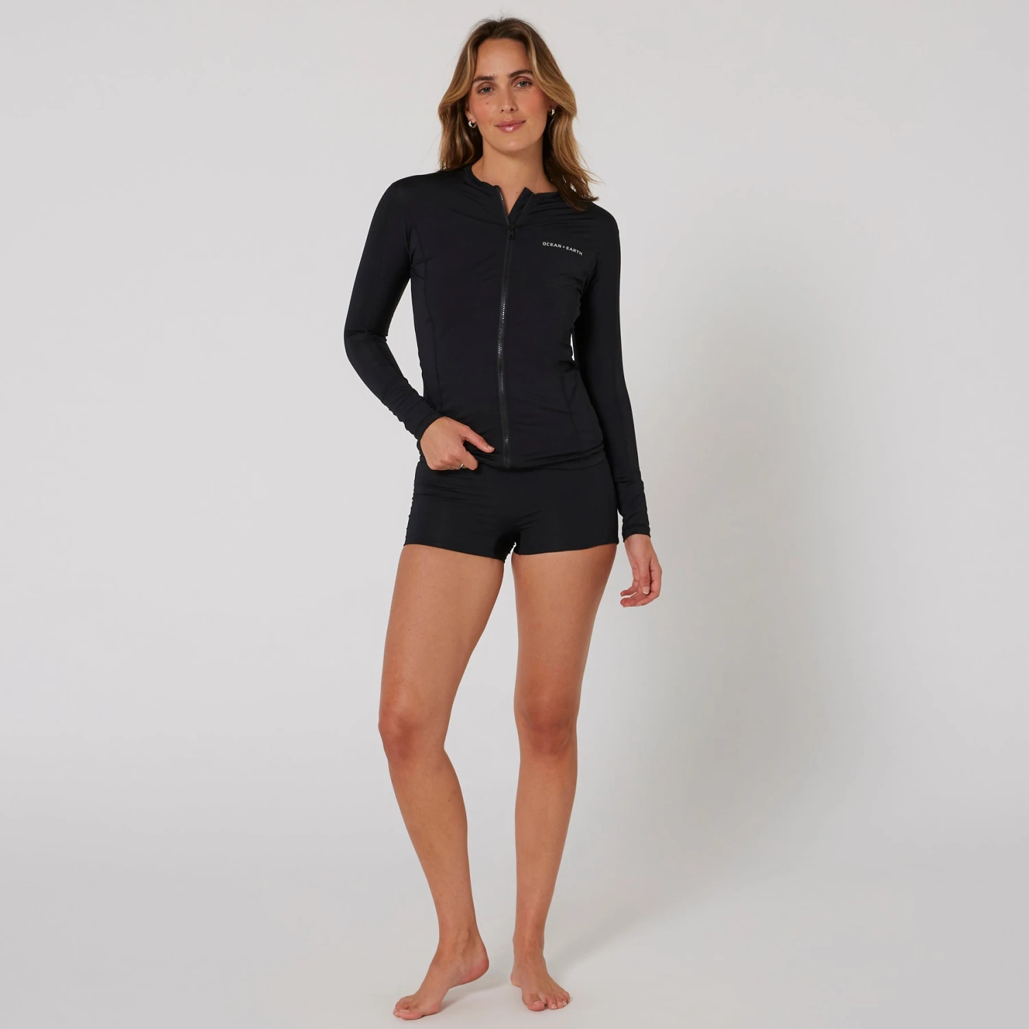 Ladies Oceana Long Sleeve Front Zip Lycra Vest - Image 5