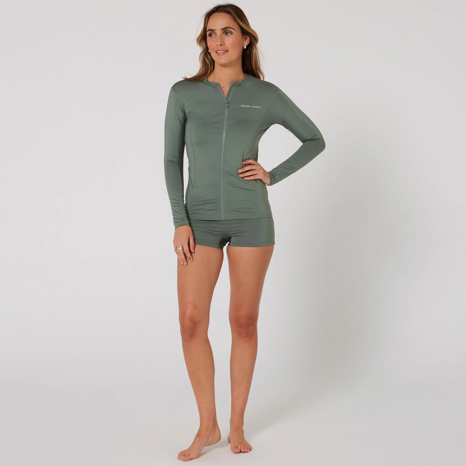 Ladies Oceana Long Sleeve Front Zip Lycra Vest - Image 10