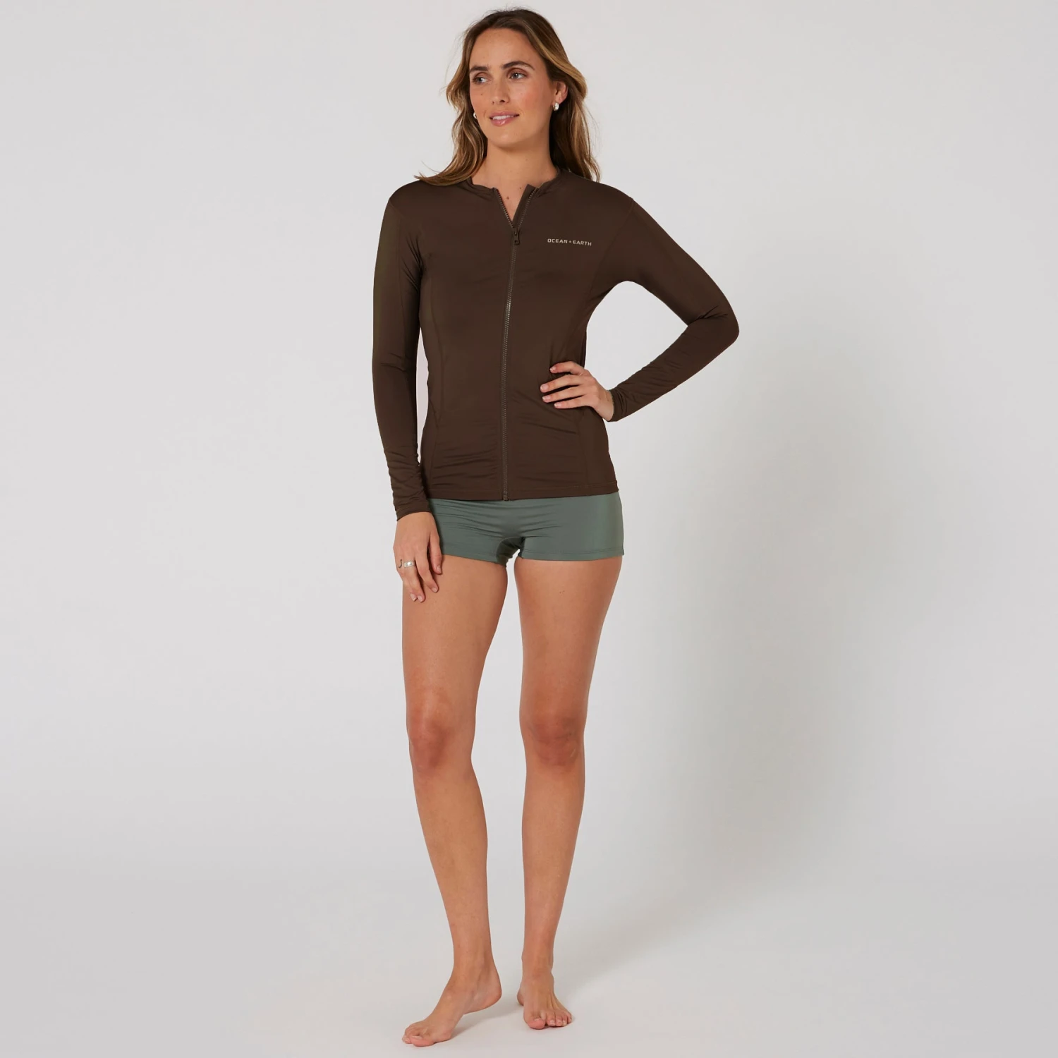 Ladies Oceana Long Sleeve Front Zip Lycra Vest - Image 16