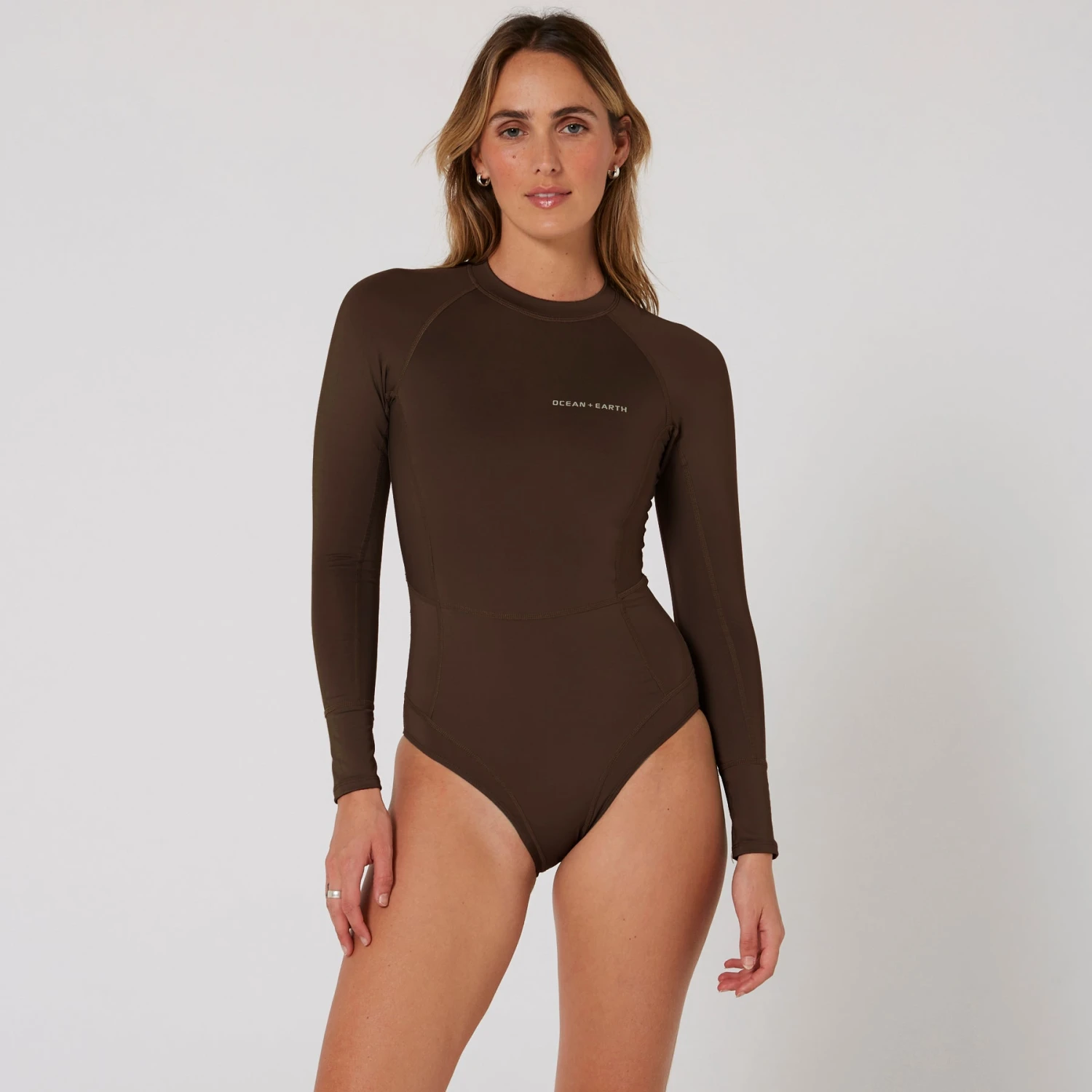 Ladies Oceana Long Sleeve Back Zip Lycra Suit - Image 20