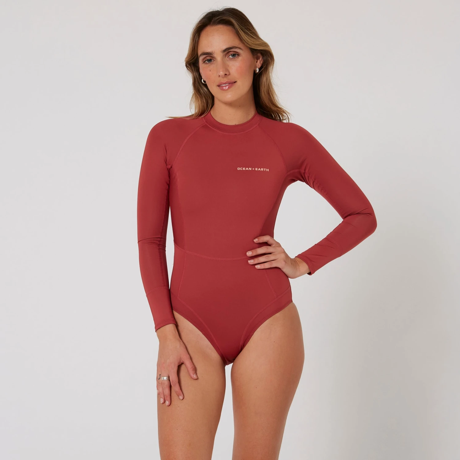 Ladies Oceana Long Sleeve Back Zip Lycra Suit - Image 14