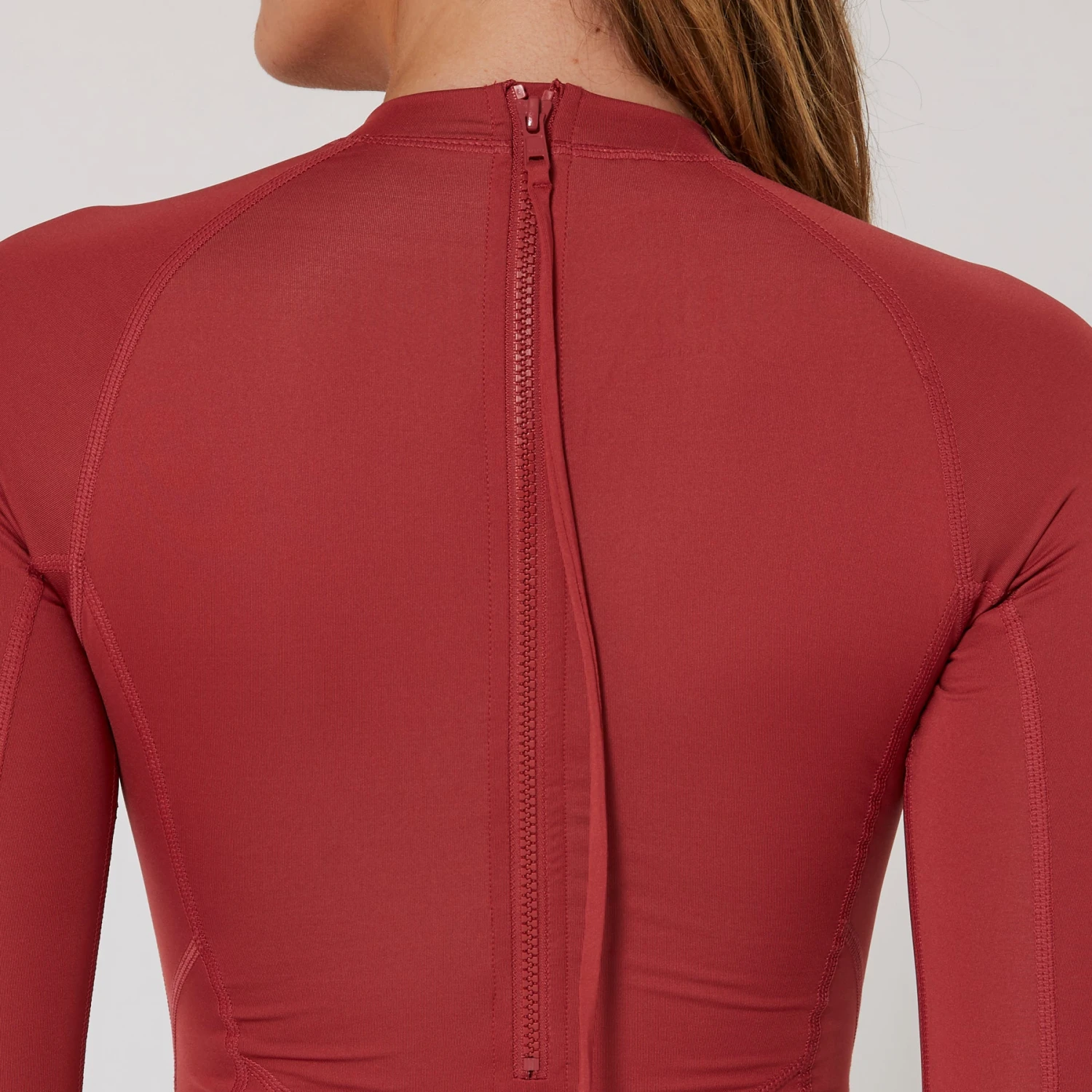 Ladies Oceana Long Sleeve Back Zip Lycra Suit - Image 18