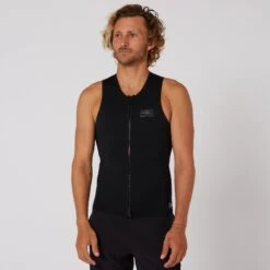 Double Black Sleeveless Front Zip Paddle Vest - 1.5mm