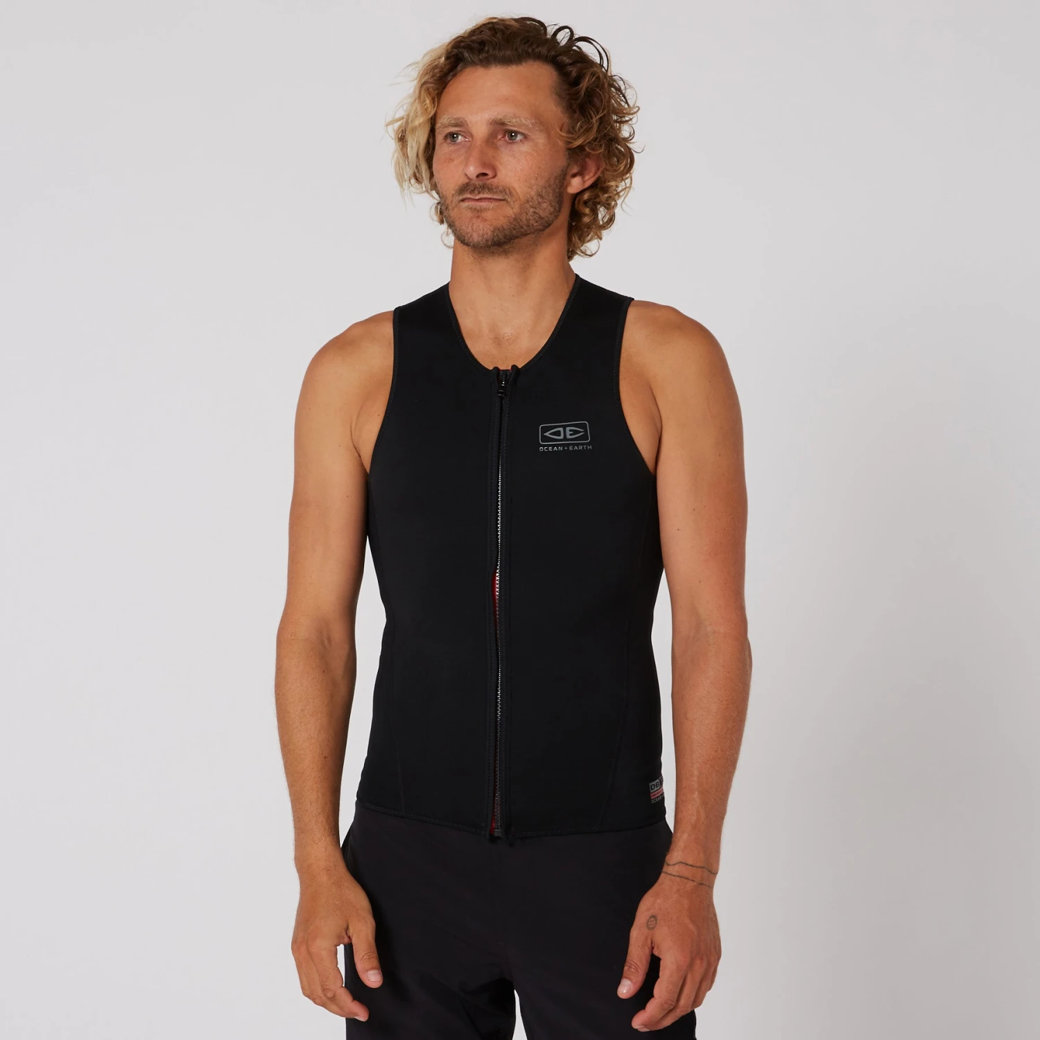 Double Black Sleeveless Front Zip Paddle Vest - 1.5mm