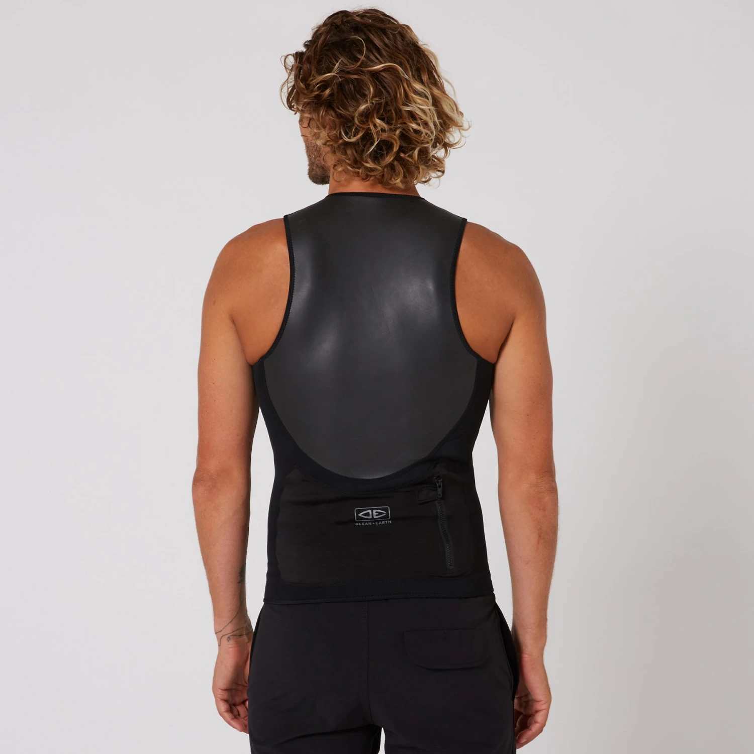 Double Black Sleeveless Front Zip Paddle Vest - 1.5mm - Image 3